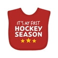 thumbnail image 1 of Inktastic It's My First Hockey Season Boys or Girls Baby Bib, 1 of 4