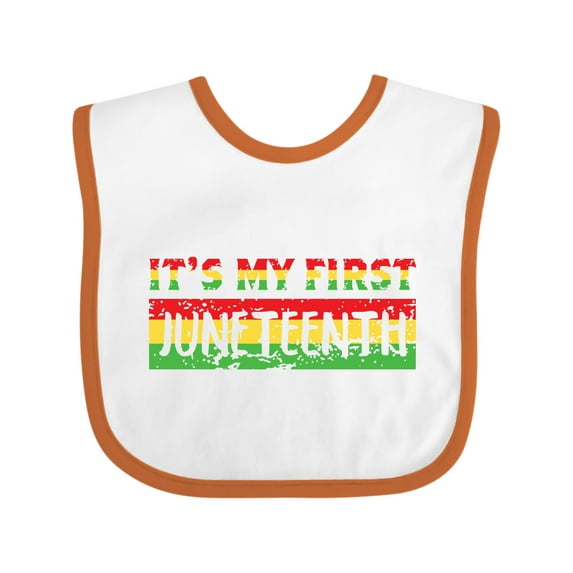 Inktastic It's My First Juneteenth Red, Yellow, and Green Boys or Girls Baby Bib