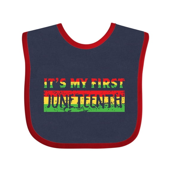 Inktastic It's My First Juneteenth Red, Yellow, and Green Boys or Girls Baby Bib