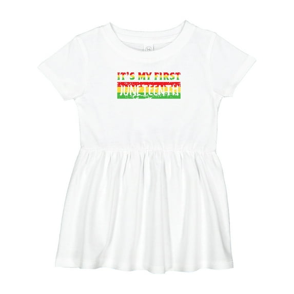 Inktastic It's My First Juneteenth Red, Yellow, and Green Girls Baby Dress