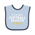 thumbnail image 1 of Inktastic It's My First Softball Season Boys or Girls Baby Bib, 1 of 4