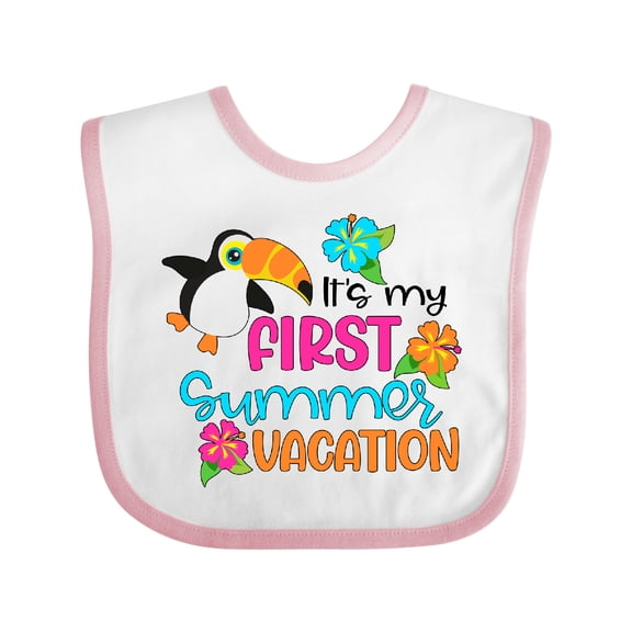 Inktastic It's My First Summer Vacation with Cute Toucan Boys or Girls Baby Bib