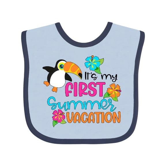Inktastic It's My First Summer Vacation with Cute Toucan Boys or Girls Baby Bib