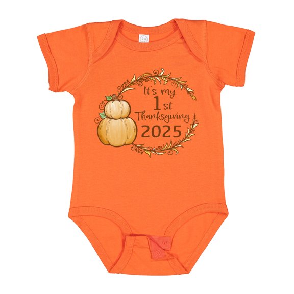 Inktastic It's My First Thanksgiving 2025 Boys or Girls Baby Bodysuit