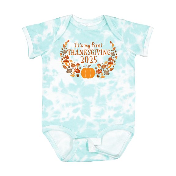 Inktastic It's My First Thanksgiving 2025 Boys or Girls Baby Bodysuit