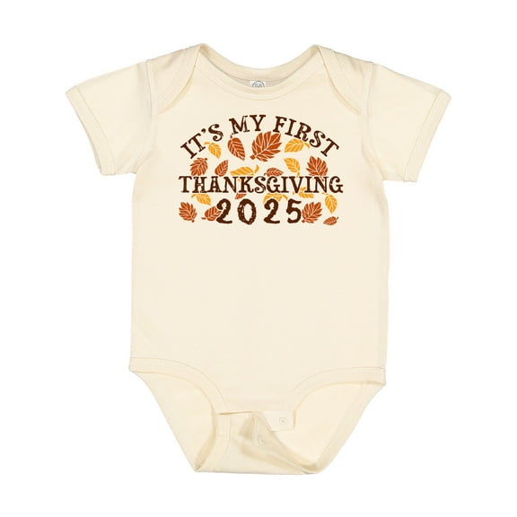 Inktastic It's My First Thanksgiving 2025 Boys or Girls Baby Bodysuit