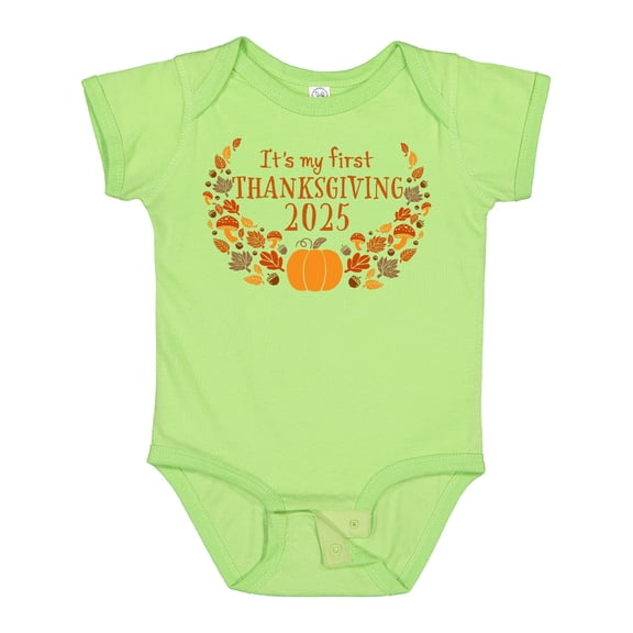 Inktastic It's My First Thanksgiving 2025 Boys or Girls Baby Bodysuit