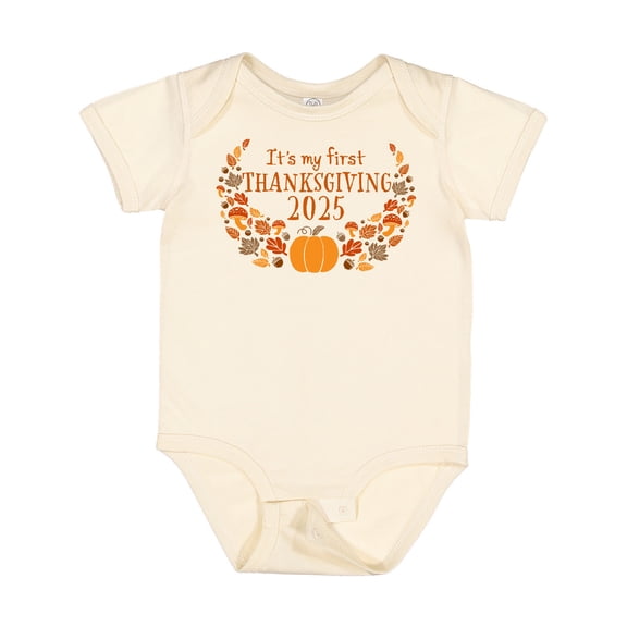 Inktastic It's My First Thanksgiving 2025 Boys or Girls Baby Bodysuit