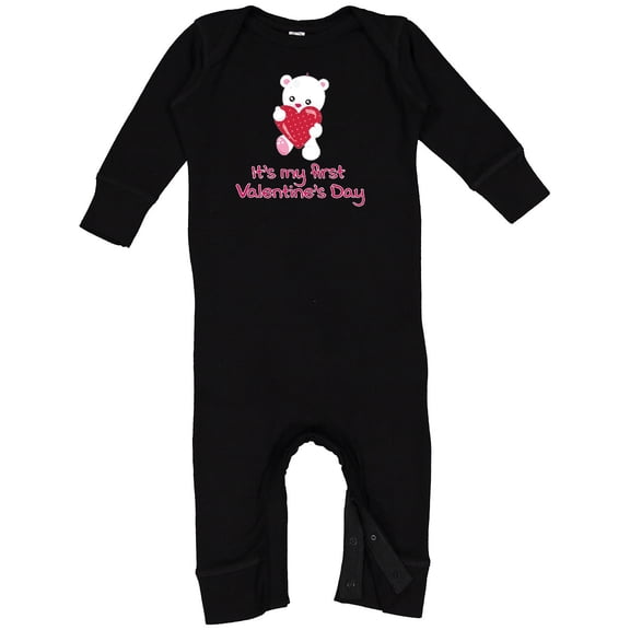 Inktastic It's My First Valentine's Day Baby Romper Coveralls