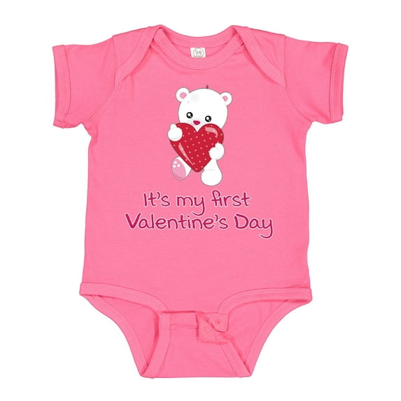Inktastic It's My First Valentine's Day Boys or Girls Baby Bodysuit