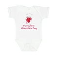 thumbnail image 1 of Inktastic It's My First Valentine's Day Boys or Girls Baby Bodysuit, 1 of 5