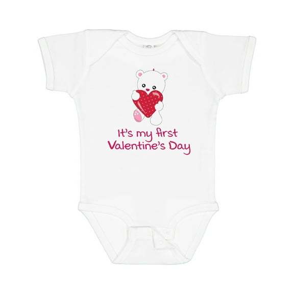 Inktastic It's My First Valentine's Day Boys or Girls Baby Bodysuit