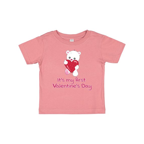 Inktastic It's My First Valentine's Day Boys or Girls Baby T-Shirt