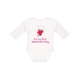 thumbnail image 1 of Inktastic It's My First Valentine's Day Boys or Girls Long Sleeve Baby Bodysuit, 1 of 5