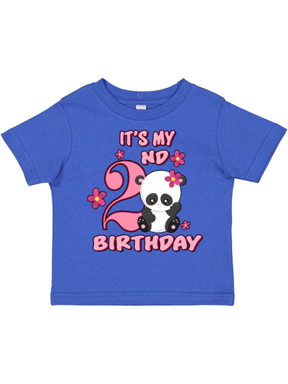 It's My Second Birthday with Panda Bear Girls Toddler T-Shirt