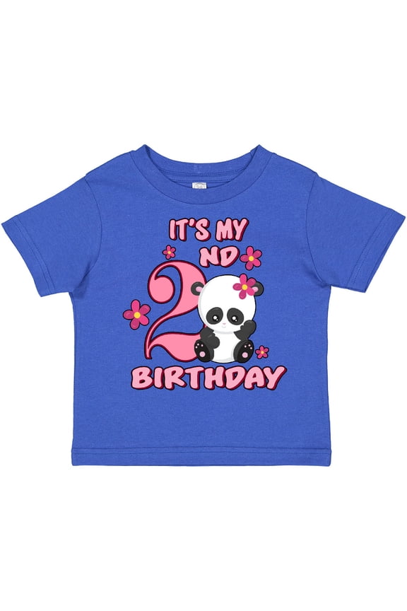 It's My Second Birthday with Panda Bear Girls Toddler T-Shirt