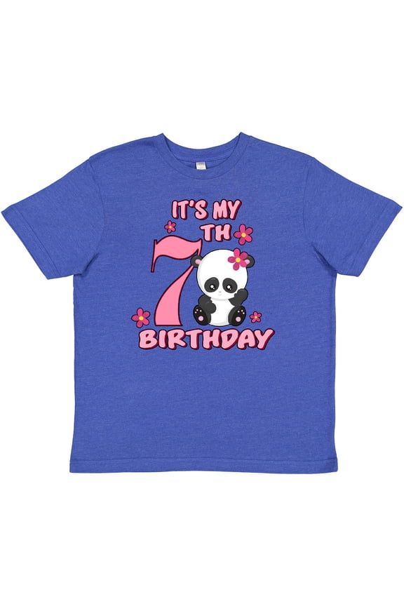 It's My Seventh Birthday with Panda Bear Youth T-Shirt
