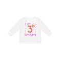 thumbnail image 1 of Inktastic It's My Third Birthday Girls Long Sleeve Toddler T-Shirt, 1 of 5