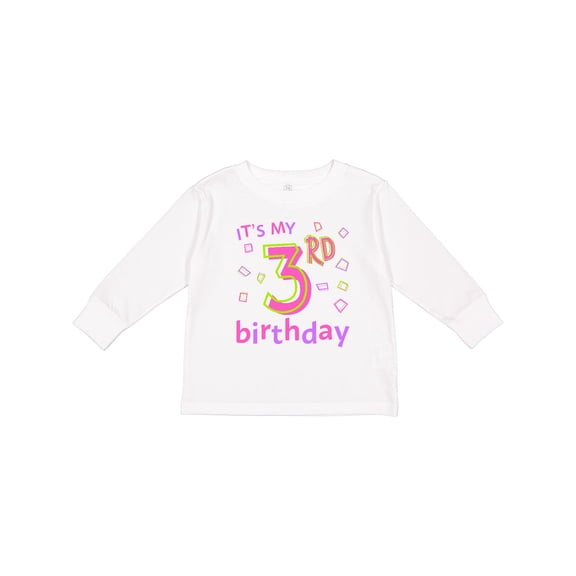 Inktastic It's My Third Birthday Girls Long Sleeve Toddler T-Shirt