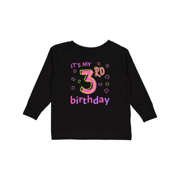 Inktastic It's My Third Birthday Girls Long Sleeve Toddler T-Shirt