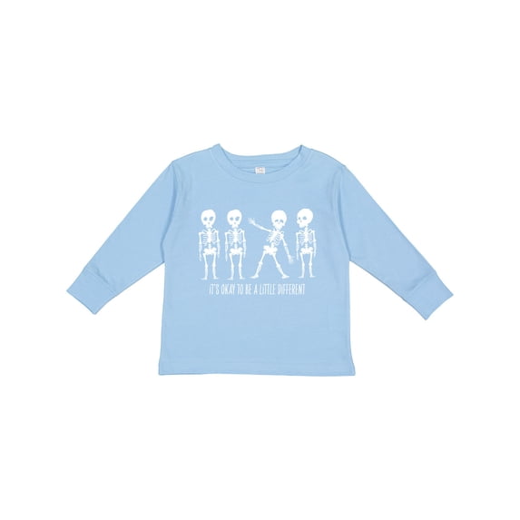 Inktastic It's Okay to Be a Little Different Skeletons Boys or Girls Long Sleeve Toddler T-Shirt