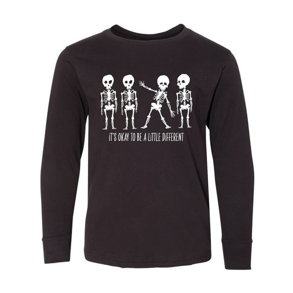 Inktastic It's Okay to be a Little Different Skeletons Long Sleeve Youth T-Shirt