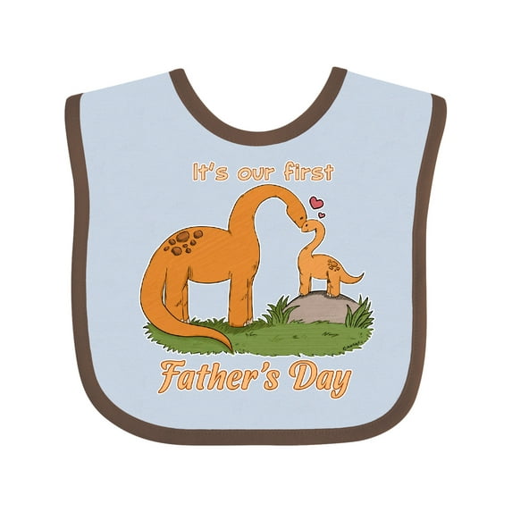 Inktastic It's Our 1st Father's Day Brontosaurus Family Boys or Girls Baby Bib
