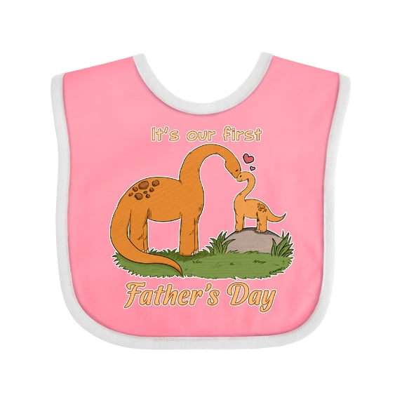 Inktastic It's Our 1st Father's Day Brontosaurus Family Boys or Girls Baby Bib