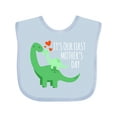thumbnail image 1 of Inktastic It's Our First Mother's Day Cute Dinosaur Family with Hearts Boys or Girls Baby Bib, 1 of 4