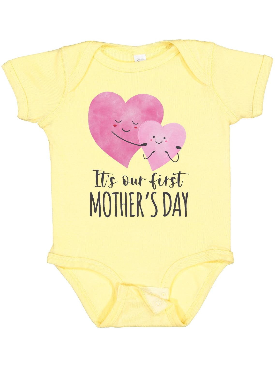 Inktastic It's Our First Mother's Day Cute Hugging Hearts Boys or Girls Baby Bodysuit