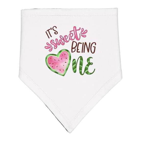 Inktastic It's Sweet Being One Watermelon First Birthday Baby Bandana Bib