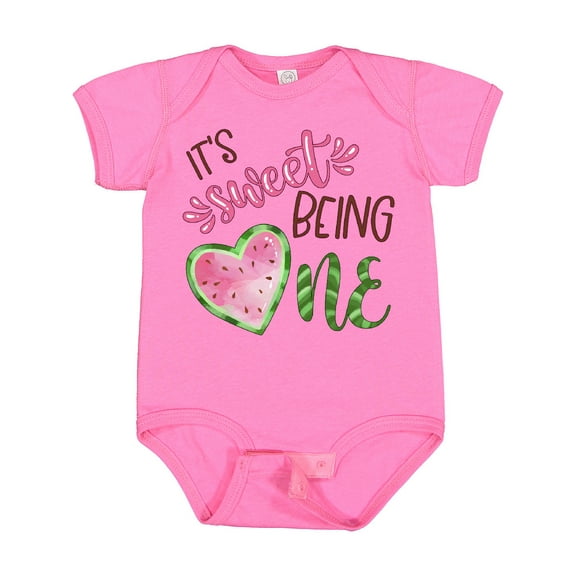 Inktastic It's Sweet Being One Watermelon First Birthday Boys or Girls Baby Bodysuit
