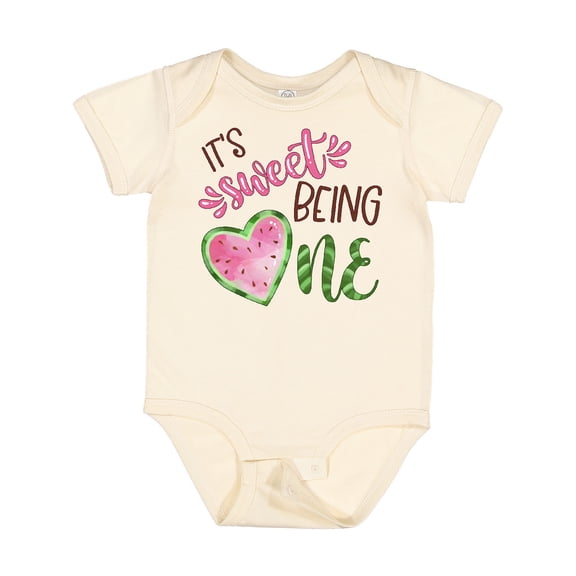 Inktastic It's Sweet Being One Watermelon First Birthday Boys or Girls Baby Bodysuit