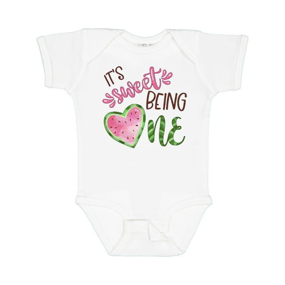 Inktastic It's Sweet Being One Watermelon First Birthday Boys or Girls Baby Bodysuit