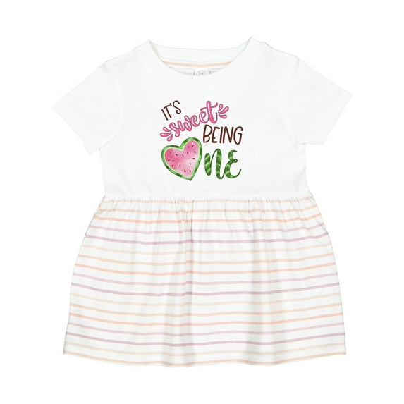 Inktastic It's Sweet Being One Watermelon First Birthday Girls Baby Dress