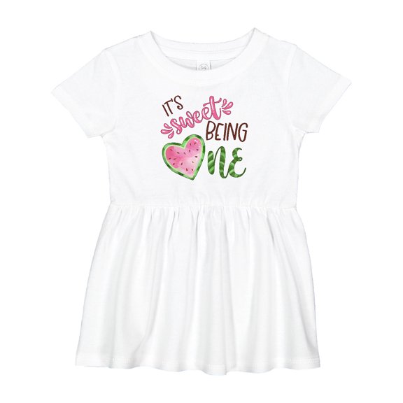 Inktastic It's Sweet Being One Watermelon First Birthday Girls Baby Dress