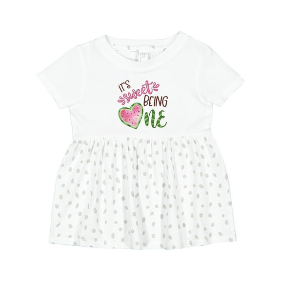 Inktastic It's Sweet Being One Watermelon First Birthday Girls Baby Dress