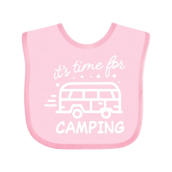 Inktastic It's Time For Camping with Camper Boys or Girls Baby Bib