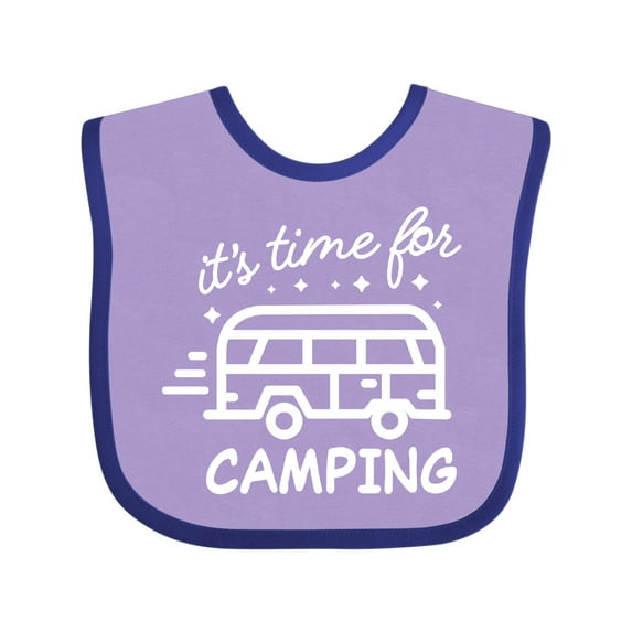Inktastic It's Time For Camping with Camper Boys or Girls Baby Bib