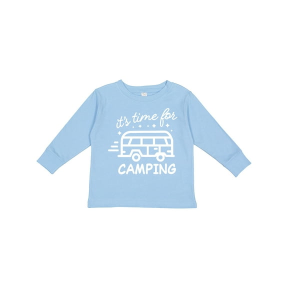 Inktastic It's Time For Camping with Camper Boys or Girls Long Sleeve Toddler T-Shirt
