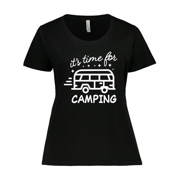 Inktastic It's Time for Camping with Camper Women's Plus Size T-Shirt