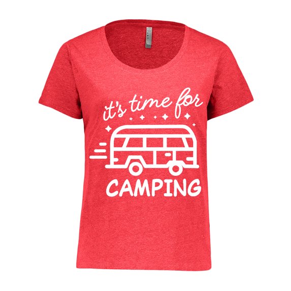 Inktastic It's Time for Camping with Camper Women's Plus Size T-Shirt