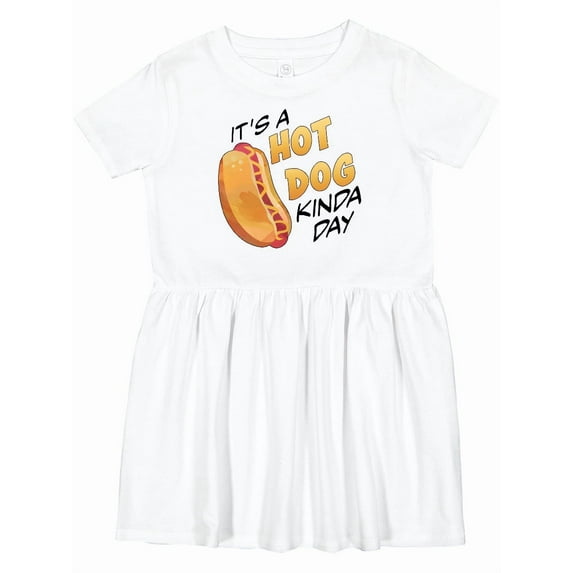 Inktastic It's a Hot Dog Kinda Day Girls Toddler Dress