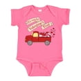 thumbnail image 1 of Inktastic It's my 1st Valentine's Day with Red Truck and Hearts Boys or Girls Baby Bodysuit, 1 of 5