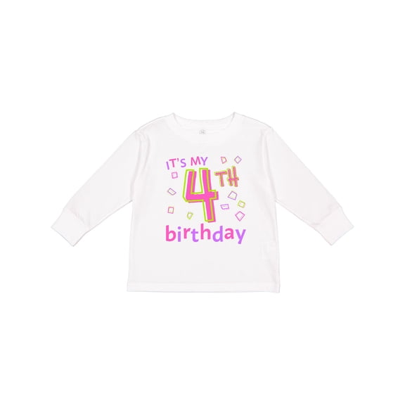 Inktastic It's my Fourth Birthday Boys or Girls Long Sleeve Toddler T-Shirt