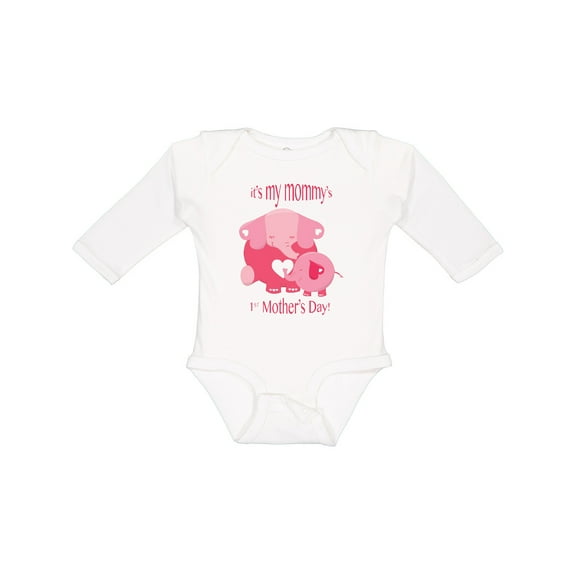 Inktastic It's my Mommy's 1st Mother's Day Boys or Girls Long Sleeve Baby Bodysuit
