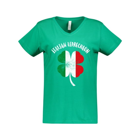Inktastic Italian Leprechaun Women's V-Neck T-Shirt