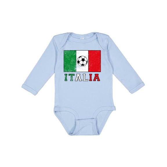 Inktastic Italian Soccer Boys or Girls Long Sleeve Baby Bodysuit