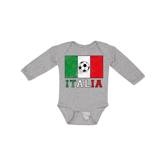 Inktastic Italian Soccer Boys or Girls Long Sleeve Baby Bodysuit