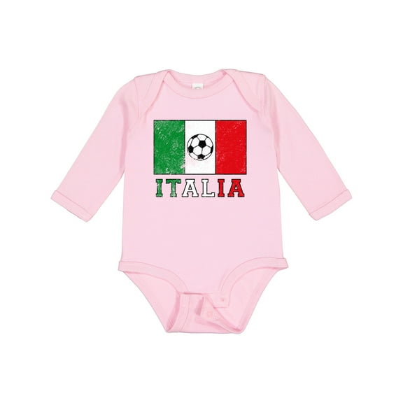 Inktastic Italian Soccer Boys or Girls Long Sleeve Baby Bodysuit